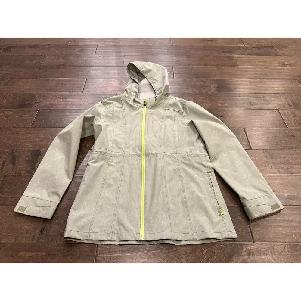 prAna Womens Light Green Full Zip Hooded Windbreaker Jacket Size L W2NOVA115